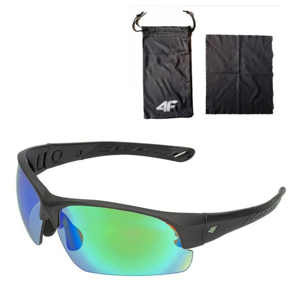 4F - Sport Sonnenbrille - REVO Gläser UV 400 - schwarz grün