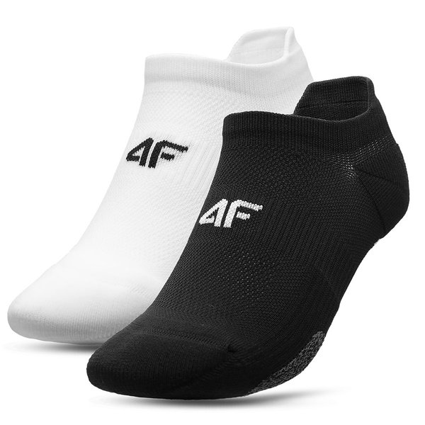 4F - 2er Pack Sneakersocken - Damen Kurzsocken - schwarz/weiß