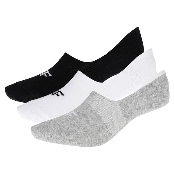 4F- 3er Pack Damen Sneakersocken - Freizeitsocken - grau/weiß/schwarz