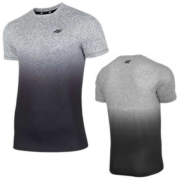 4F - Herren Fitness DRY T-Shirt - grau schwarz