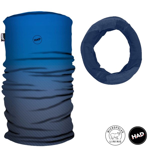 H.A.D. Originals - Printed Fleece Tube dickeres Multifunktionstuch Cap, grau blau