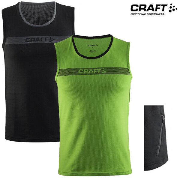Craft - Herren Sport Pulse Jersey mit RV Tasche, Muskelshirt, Trainingsshirt