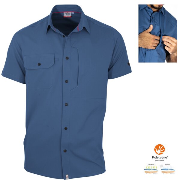 Maul - Cordoba 3XT - Herren kurzarm Hemd Outdoorhemd, blau