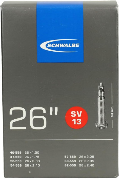 Schwalbe Fahrradschlauch SV13 40/62-559 EK 40 mm Schlauch, Schwarz