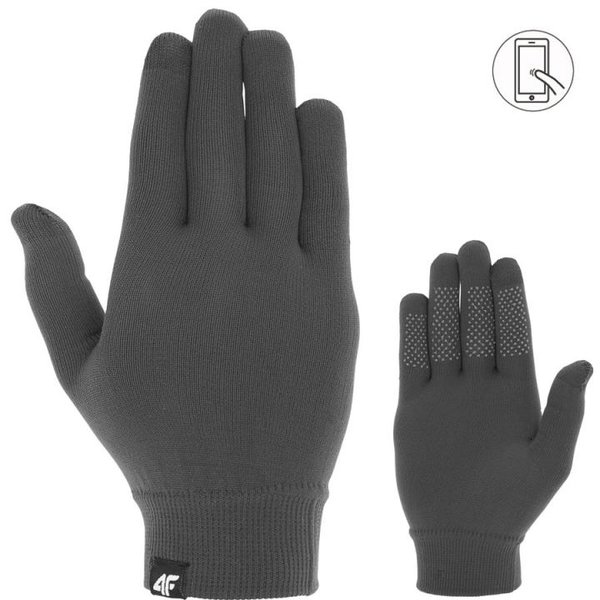 4F - dünne Fleece Handschuhe - Winterhandschuhe, schwarz