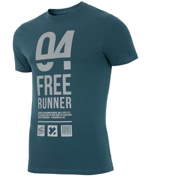 4F - FREE RUNNER - Herren T-Shirt - Reflektierend teal
