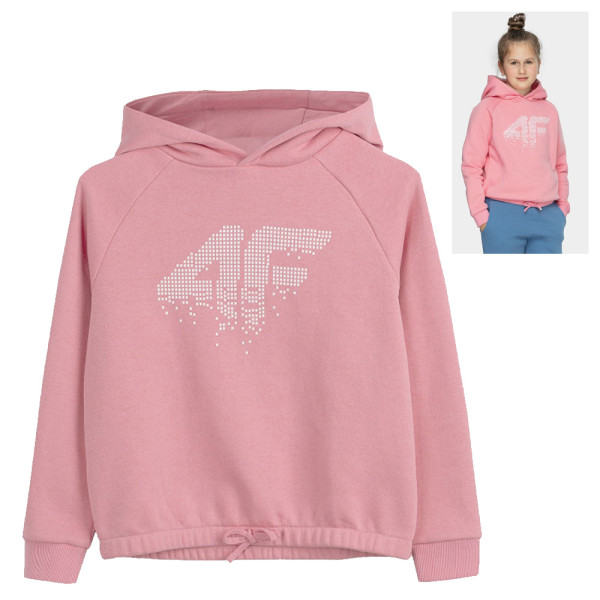 4F - Kinder dickes Sweatshirt mit Kapuze Pullover JBLD004, pink