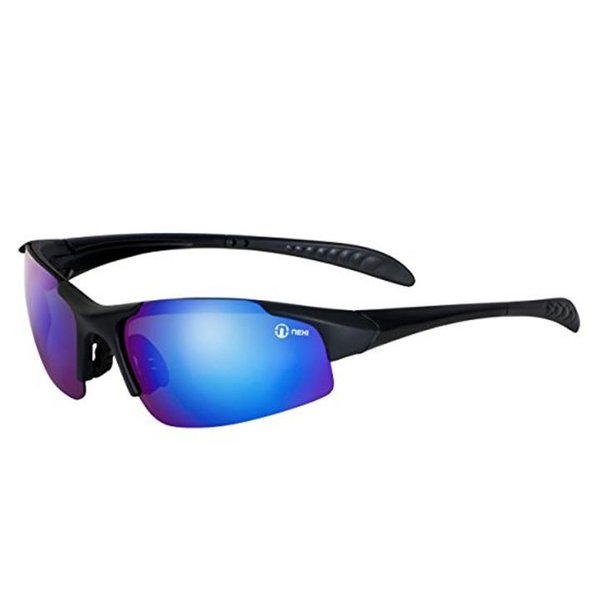 Nexi - S21C Sonnenbrille Sportbrille Damen Herren verspiegelt, polarisierend - schwarz-blau