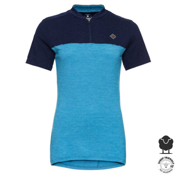 TRIPLE2 - SWET nul - Merino Tencel Jersey Damen Rad Shirt, myk blue