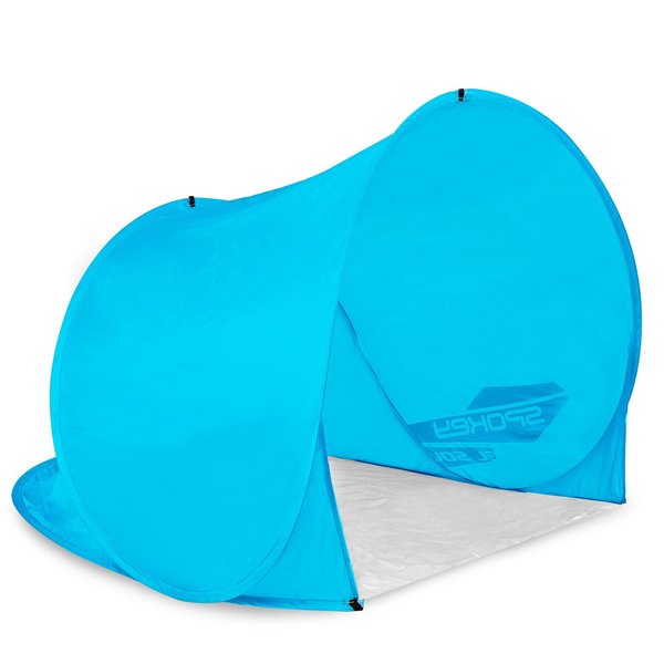 Spokey - Pop-Up Strandmuschel, Sonnenschutzzelt UV40 - blau