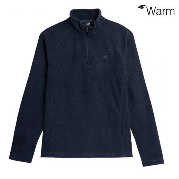 4F warm - Kinder thermoaktive Fleece Zip Pullover Longshirt, navy