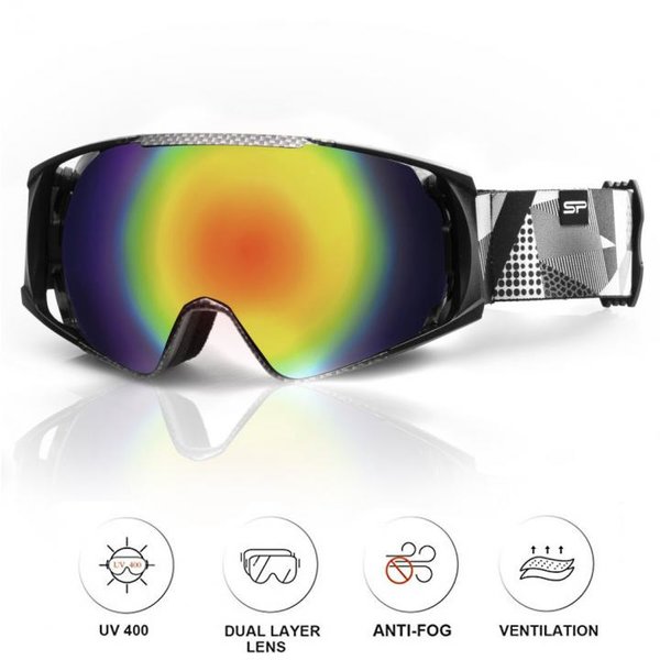 SPOKEY - DENNY Skibrille Snowboard Brille UV-Schutz Schneebrille - Anti-Fog - carbon schwarz