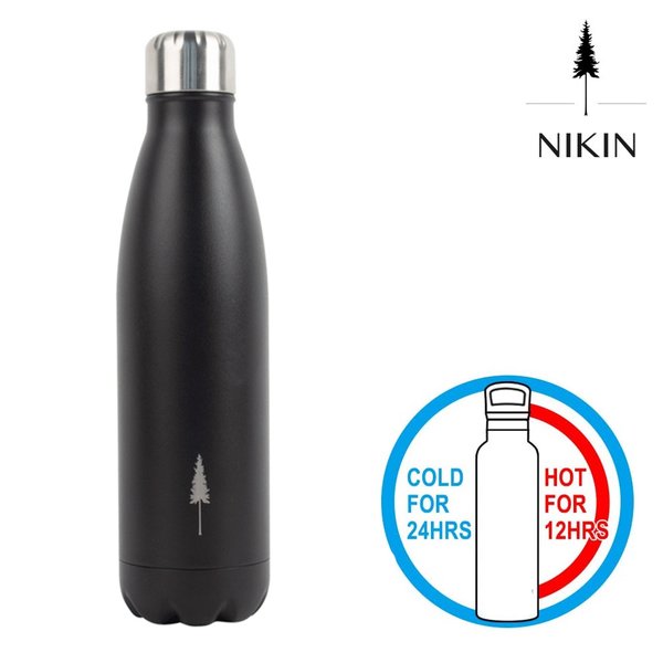 NIKIN – Hot and Cold Thermoskanne Trinkflasche Treebottle Penny, schwarz 500ml