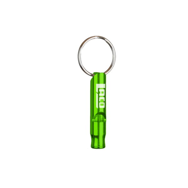 LACD - praktischer Schlüsselanhänger mit Signalpfeife aus hochwertigem Aluminium - grün