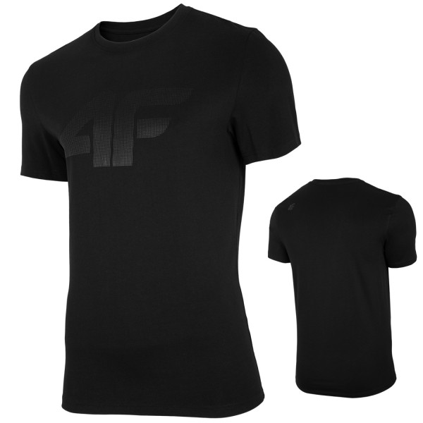 4F - Herren Basic Sport Casual T-Shirt, schwarz