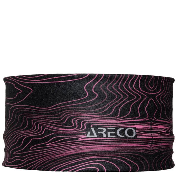 ARECO - Multifunktions-Stirnband Laufstirnband - Made in Germany - schwarz pink