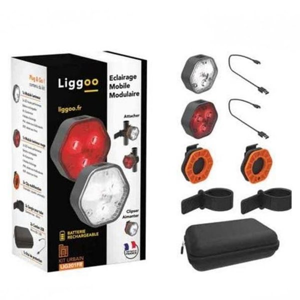 Liggoo - Fahrrad LED-Front- und Rückleuchten-Kit