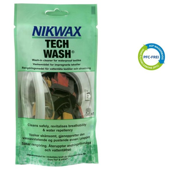 NIKWAX - TECH WASH Spezial-Reinigungsmittel für imprägnierte Bekleidung Sportbekleidung - 100ml