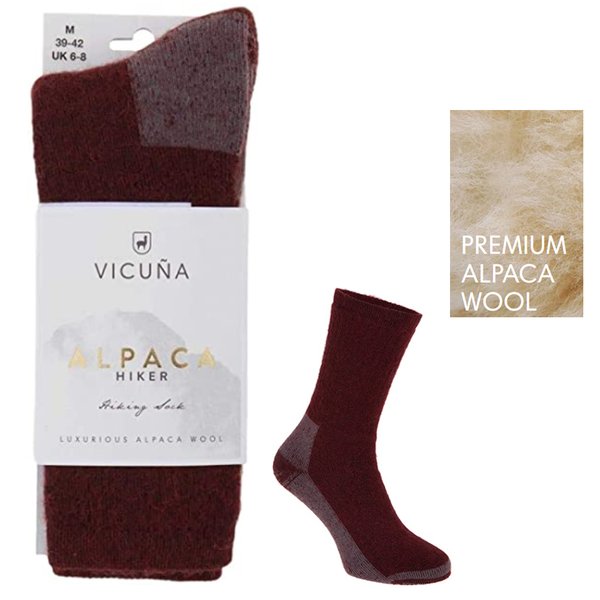 VICUNA - ALPACA HIKER - Luxurious Wool Socken - Outdoor - red