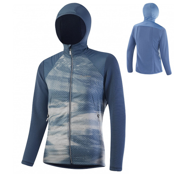 Löffler - Damen Hooded Hybridjacket Speed PL Active Outdoorjacke, blau