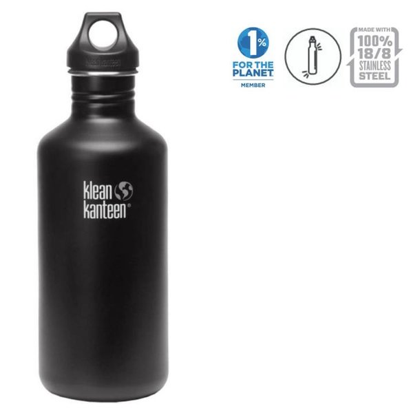Klean Kanteen Classic Trinkflasche mit Loop Cap, schwarz 1182ml