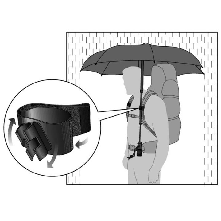 Regenschirm schwarz - - Trekkingschirm handsfree, Göbel EuroSCHIRM - teleScope