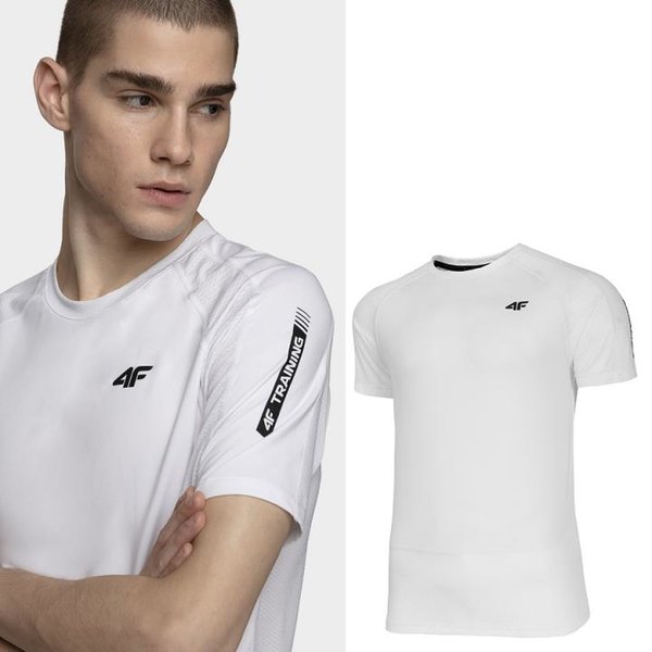 4F - Herren Sport T-Shirt - weiß