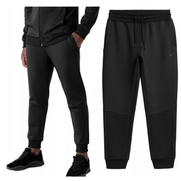 4F - Herren Jogginghose Sporthose mit Comfort Bund, schwarz
