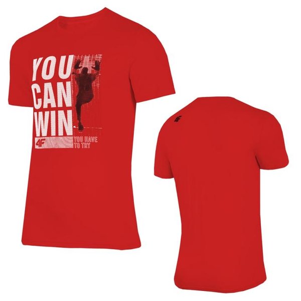 4F - you can win, you have to try - Herren Baumwollshirt - rot