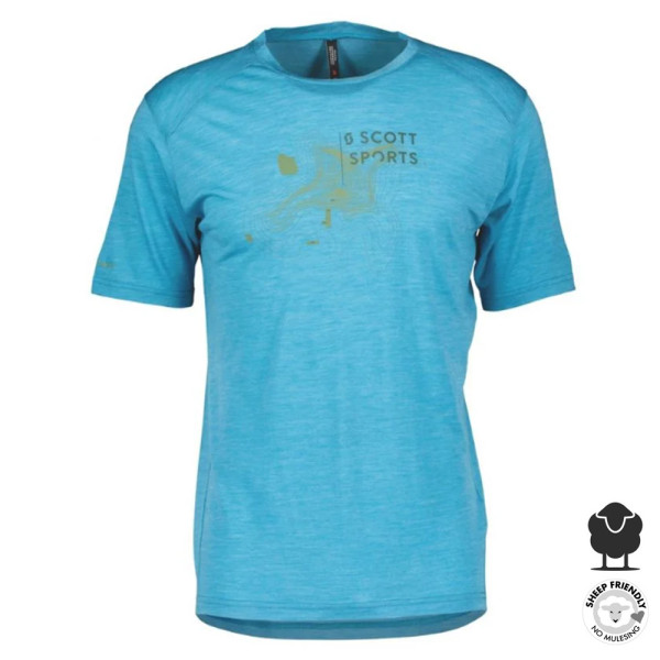 Scott - Herren Sport Shirt M's Defined Merino SS, blau