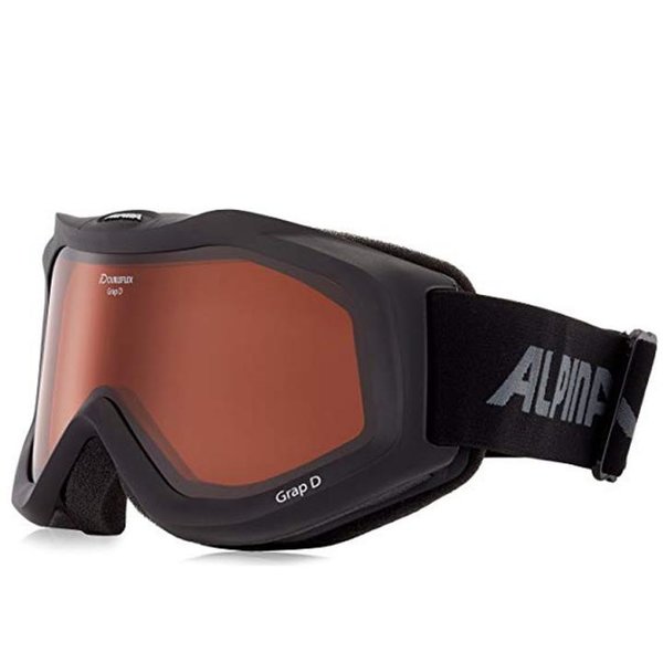 ALPINA GRAP D 2 Skibrille, Winter Brille Anti-Fog, UV Protection, schwarz matt