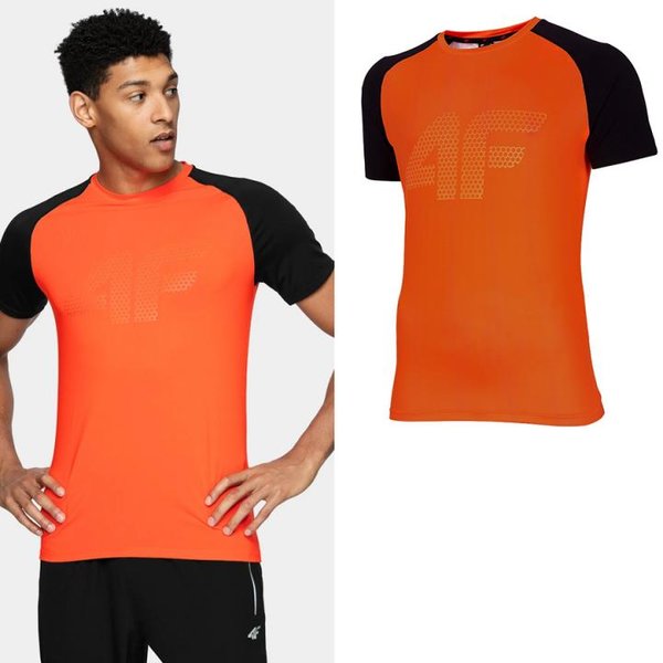 4F - Dry Fitnesshirt 2020 - Herren Sport T-Shirt - orange