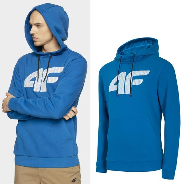 4F - Herren Logo Sweatpullover - Sportpullover - blau