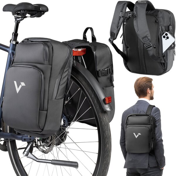 Valkental - ValkBusiness 3in1 Fahrradtasche mit intelligentem Fächersystem