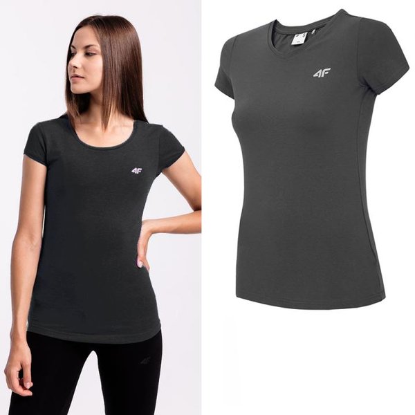 4F- Damen Basic T-Shirt 2019 - schwarz