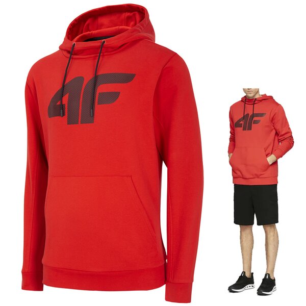 4F - Herren Logo Sweatpullover - Sportpullover, rot
