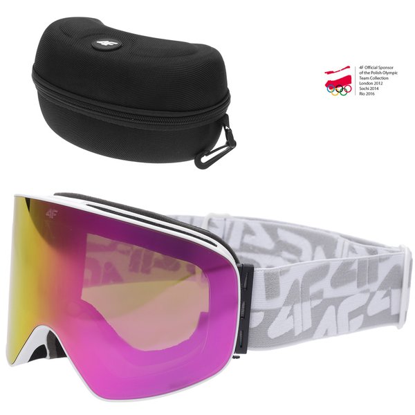 4F - Damen Skibrille Snowboardbrille - pink weiß