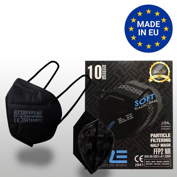 ESZE - FFP2 Maske Mundschutz EN149:2001+A1:2009 CE2841, 10 Stück schwarz