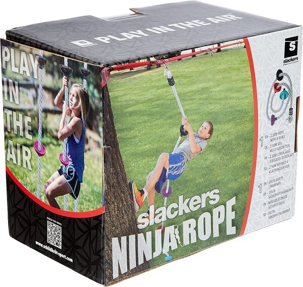 Slackers Ninja Rope, 2,5m langes, UV-beständiges PE Kunststoff- Kletterseil