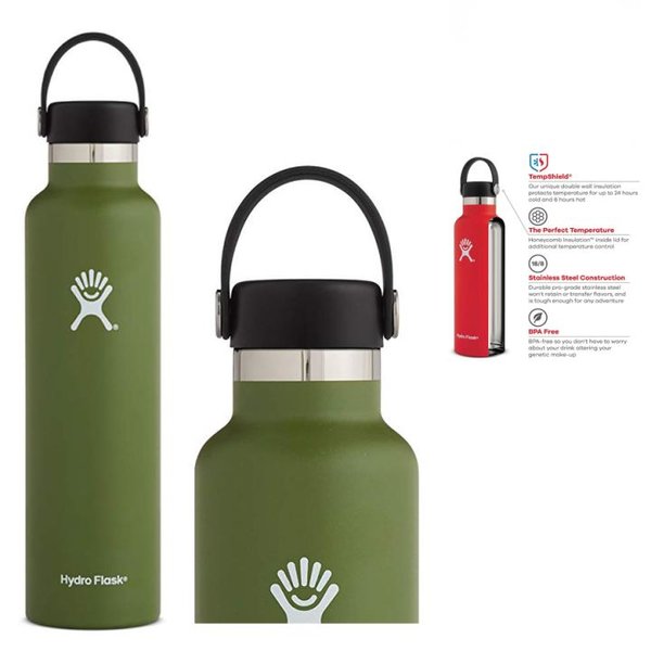 Hydro Flask Unisex – Erwachsene Standart Mouth Trinkflasche, olive 709ml