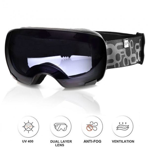 SPOKEY - YOHO Skibrille Snowboard Brille UV-Schutz Schneebrille - Anti-Fog - schwarz