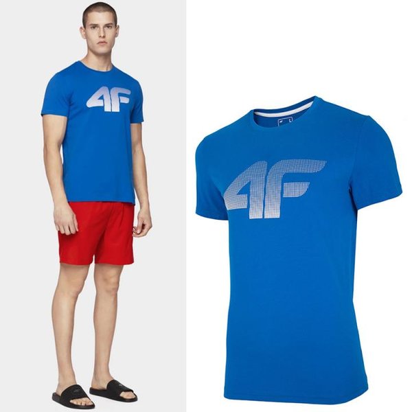 4F - Herren Basic Sport T-Shirt - blau
