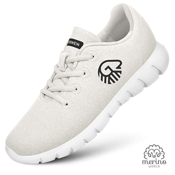 GIESSWEIN - Merino Runners - atmungsaktive Sneaker aus 100% Merino Wolle, weiß