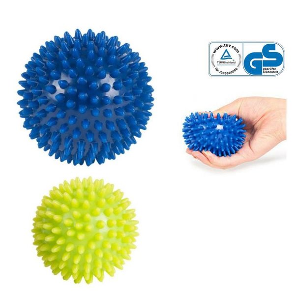 HUDORA 2er Pack - Ball für Greif- Kräftigungsübungen Massage - blau gelb