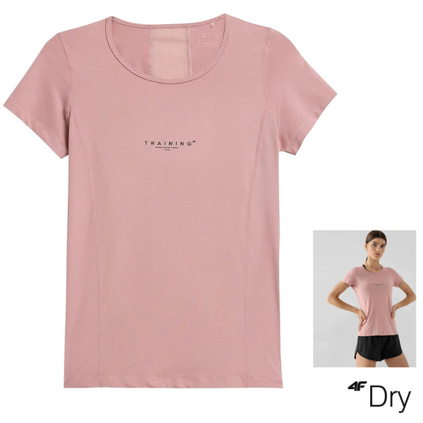 4F- Damen Trainingsshirt, Laufshirt, Sportshirt, Top, rose