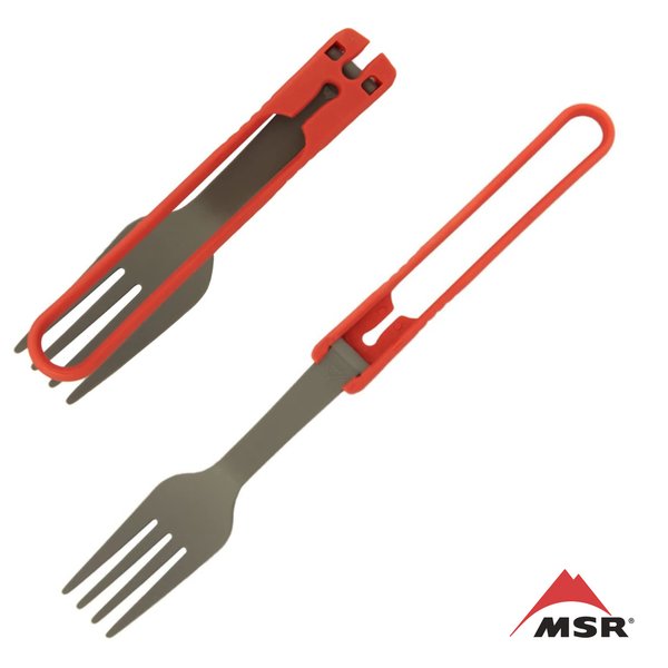MSR - praktische, sehr leichte und faltbare Campinggabel - Klappgabel - rot