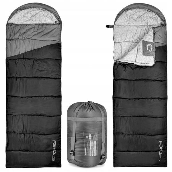 Spokey - Polaris Mumienschlafsack, Dreijahreszeiten Schlafsack, -5 bis 10 Grad, grau