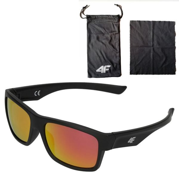 4F - Sport Sonnenbrille - REVO Gläser UV 400 - schwarz orange