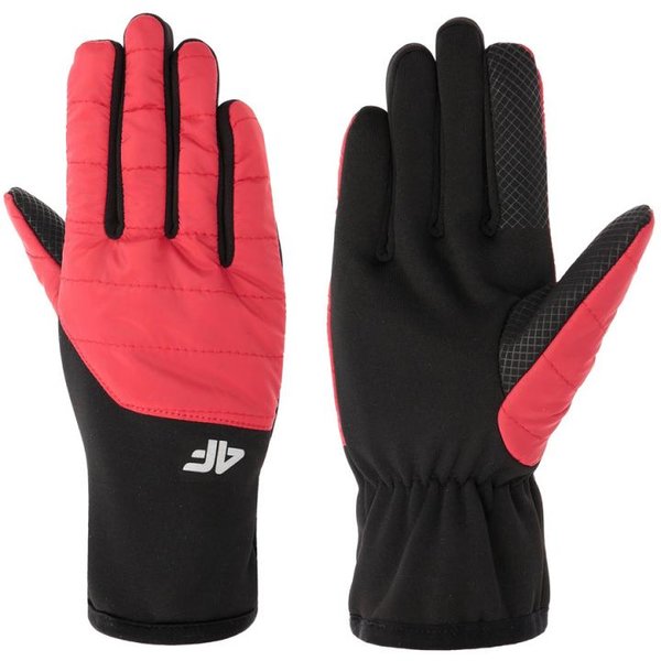 4F - wattierte Sport Handschuhe - Winterhandschuhe, schwarz rot