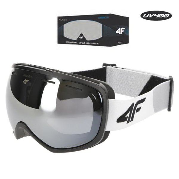 4F - Skibrille Snowboardbrille - BIG 2021 - weiß schwarz